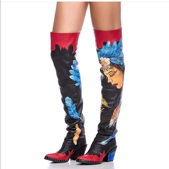 Mineli Boutique Hand Painted Boots - Picture 3 of 6